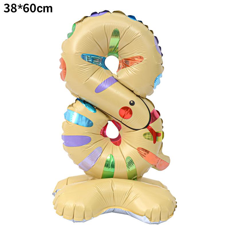 23 Inch Animal Digital Column Aluminum Film Balloon Modeling 0-9 Birthday Scene Decoration