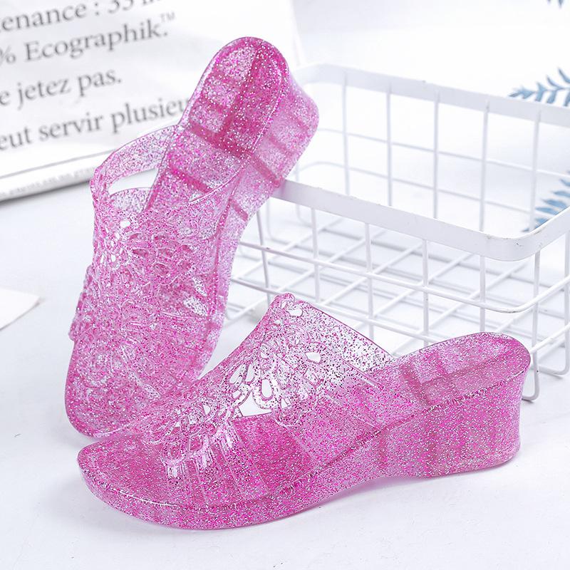 New Summer Sandals Female Crystal Jelly Shoes Beach Shoes Slip Plastic Transparent Shoes Women Sandals Pvc Jelly Sandals