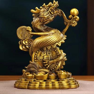 Zhaocai Богатство Привлекает Все Медные Золотые Слитки Дракон Украшения Офис Гостиная Дом Фойе Украшения Открытие Подарок