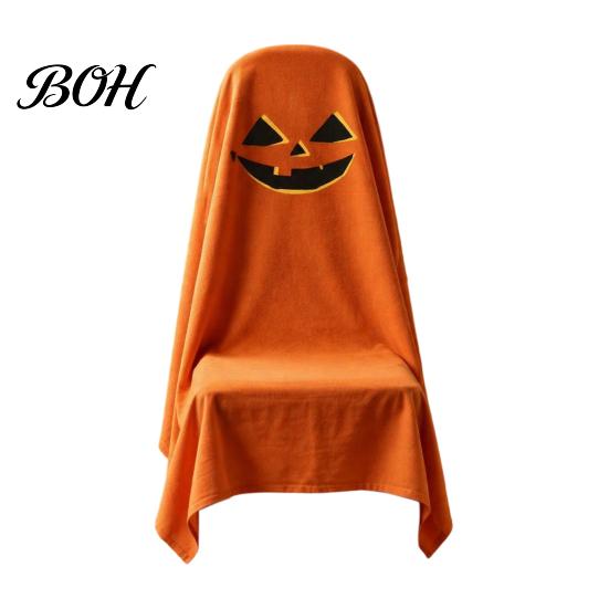 Decorative Seat Covers 1/4Pcs Halloween Ghost Chair Covers, Spooky Face Dining Slipcover, White for Home Kitchen Hotel Restaurant Pattern