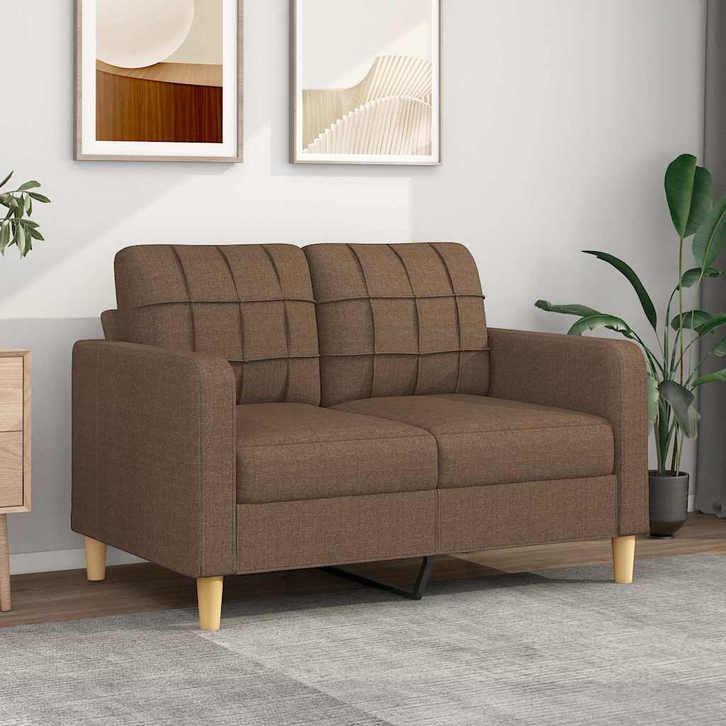 Vidaxl Sofa 2-Osobowa, Brązowa, 120 Cm, Tapicerowana Tkaniną