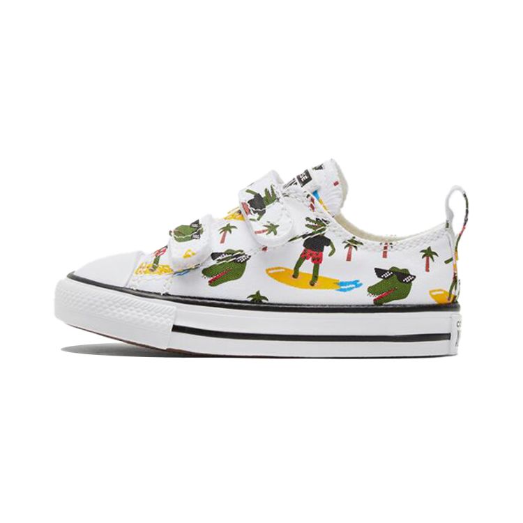 Converse Chuck Taylor All Star Удобные Повседневные Низкие Кроссовки для Ходьбы Детская Обувь Белый Зеленый 771294C