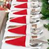 10-40PCS Christmas Hat Cutlery Dinner Fork Set Tableware Decoration for Hotel Restaurant Kitchen Bar Christmas Party Supplies