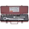TOP Socket Wrench Ratchet 10mm To 27mm and Made In Japan 10-Piece Set, 12.7mm Drive, Heavy-Duty Handle, Sockets, More, SWS-408S, Tsubame-Sanjo,