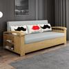 Simple Modern Solid Wood Foldable Sofa Bed - Single or Double for Small Apartments