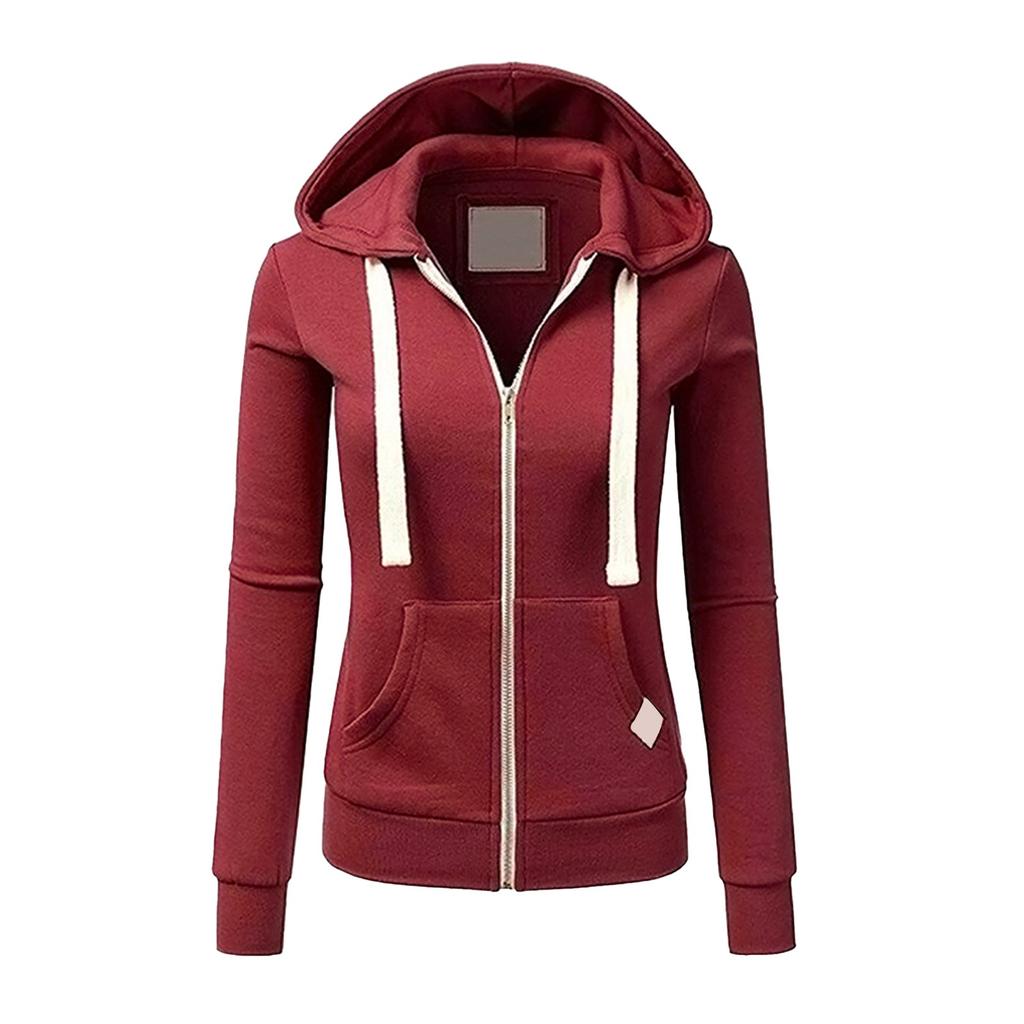 Женская мода спортивный кардиган толстовка на молнии куртка с капюшоном и шнурком