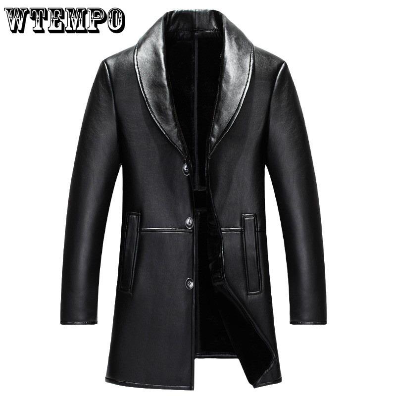 Fur One Men's Leather Coat Thickened In The Long Section Sheepskin Leather Coat Men's Fur