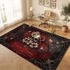 Skull Gothic Theme Crystal Velvet Floor Rug Personalized Custom Name Text Warm Carpet Home Decoration