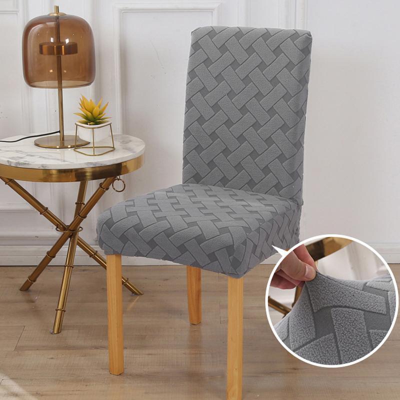 Чехлы для стульев в полоску из жаккарда для кухни, эластичные мягкие чехлы для стульев для столовой