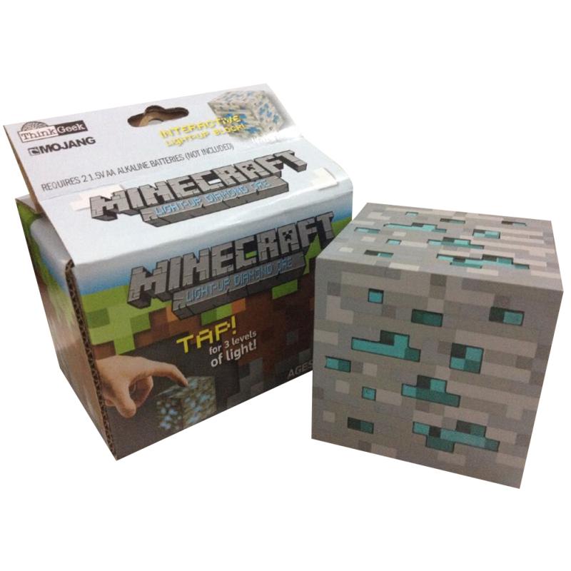 Minecraft Light-up Square Diamond Ore Светодиодные игрушки в качестве рождественских подарков