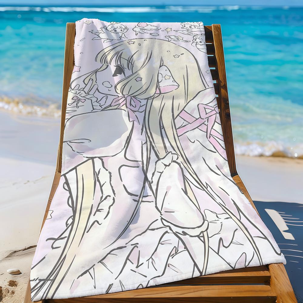 Аниме C-Chobits Милая Чи Полотенце Спортивное Быстросохнущее Туристическое Снаряжение для Кемпинга Песозащитное Мягкое Легкое Большое Пляжное Полотенце