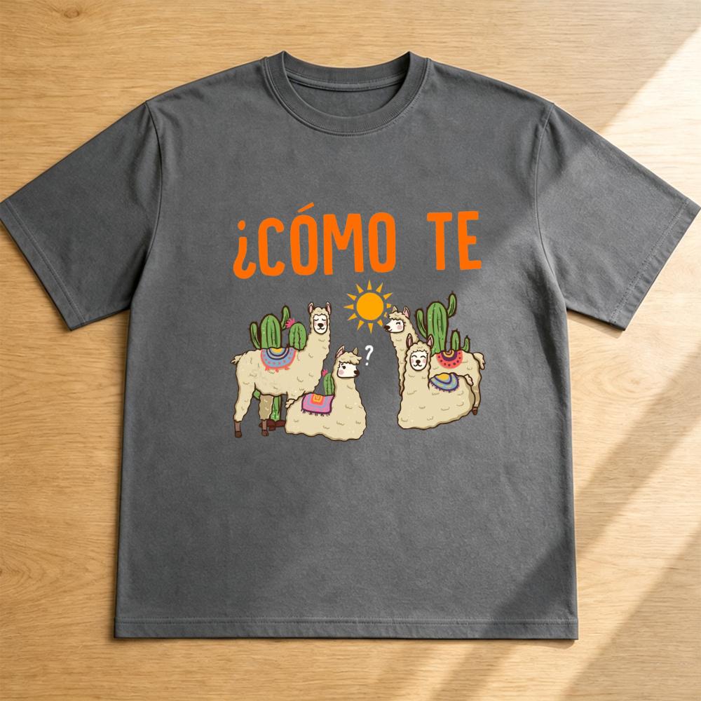 Como Te Llama Alpaca Funny Unisex T Shirt Cute Animal Spanish Humor Graphic Tee Casual Summer Streetwear Top