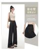 Ge Di Jie Le Saier Tencel Deep Blue Wide Leg Jeans Women's High Waist Loose Straight Leg Pants