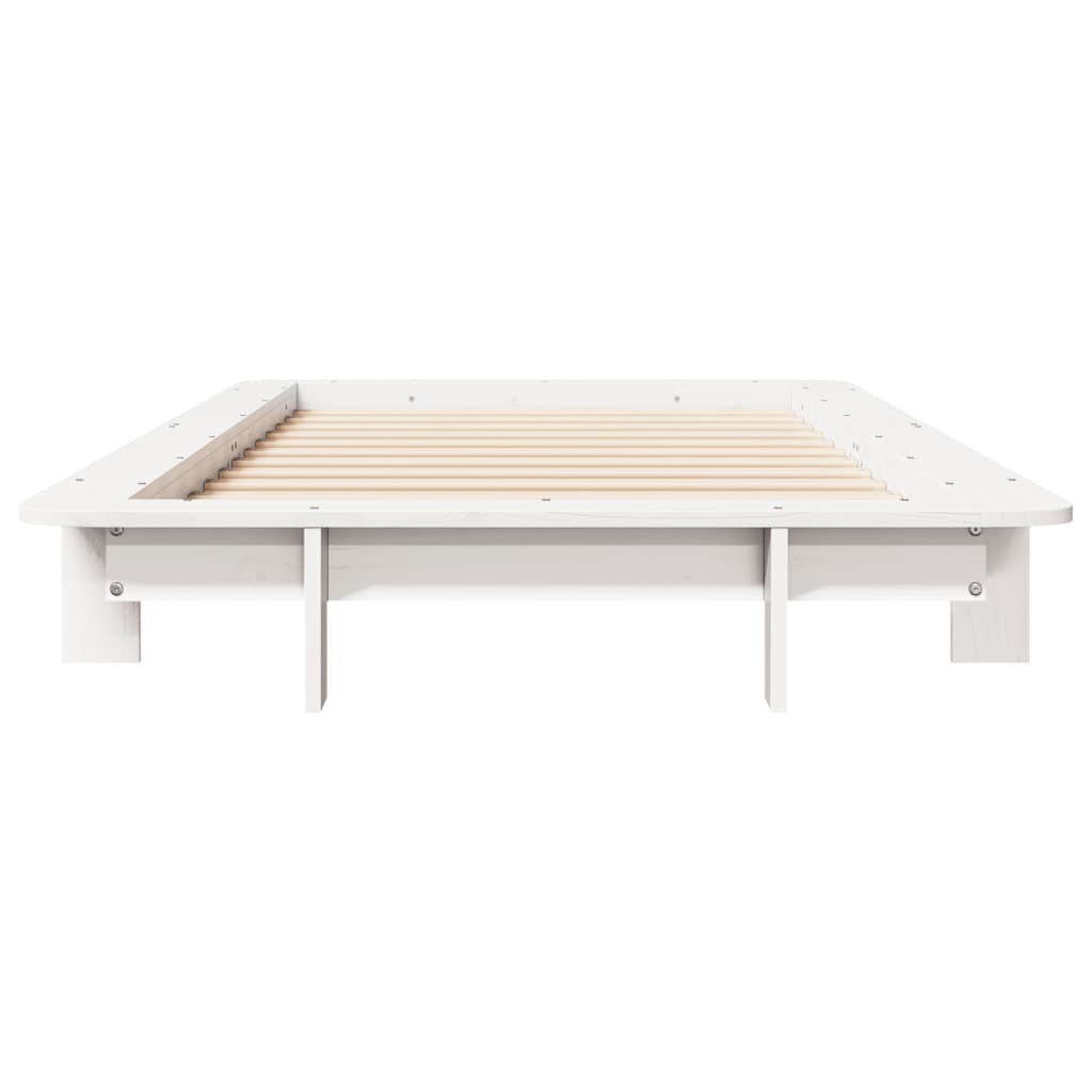 Vidaxl Rama Łóżka Bez Materaca, Biała, 90X200 Cm, Lite Drewno Sosnowe