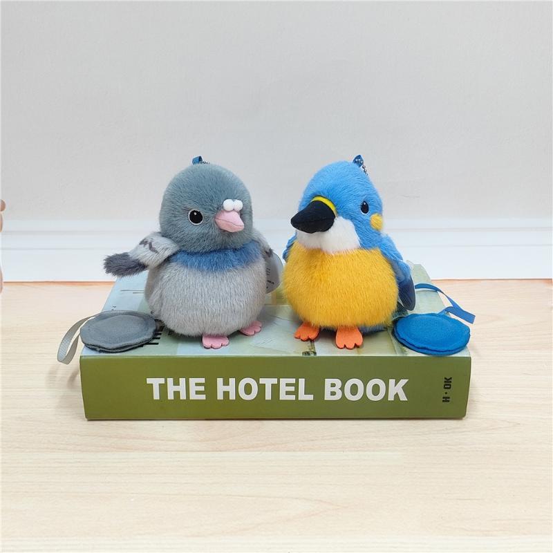 1 Piece Fluffy Pretty Parrot Pigeon Funny Toy Pendant Delicate Cute Mini Magnetic Station Shoulder Pet Bird Plush Toys For Kids