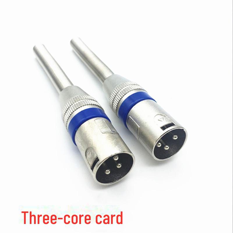 Синий круглый металлический пружинный кран с 3-ядерным разъемом для микрофона KTV с длинным хвостом - Canon Male & Female