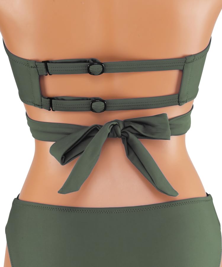 Купальник бикини, стандартный, подходит для большой груди, например, чашек GHI, на косточках, купальник цвета хаки [Sanai Paradise] чашки Wacoal, [Гламурный]