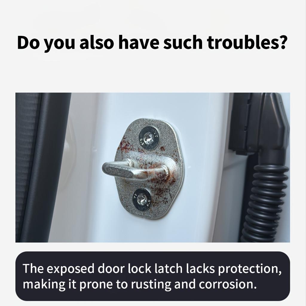 4 шт. черных амортизирующих накладок на двери автомобиля - защита от столкновений и шумоподавление, защитные наклейки на дверные замки для улучшенной защиты автомобиля