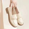 Retro Mary Jane Women's Leather Shoes Niche Versatile Models Thick Heel Round Head Flat Shoes Work Shopping Dating Banquet with Shoes