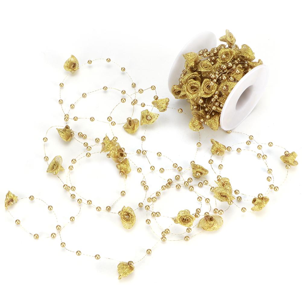 10 м нити из искусственного жемчуга, цепочки, лента, роза, цветок, нить, бисерная леска, аксессуары для одежды, материал для DIY, головной убор