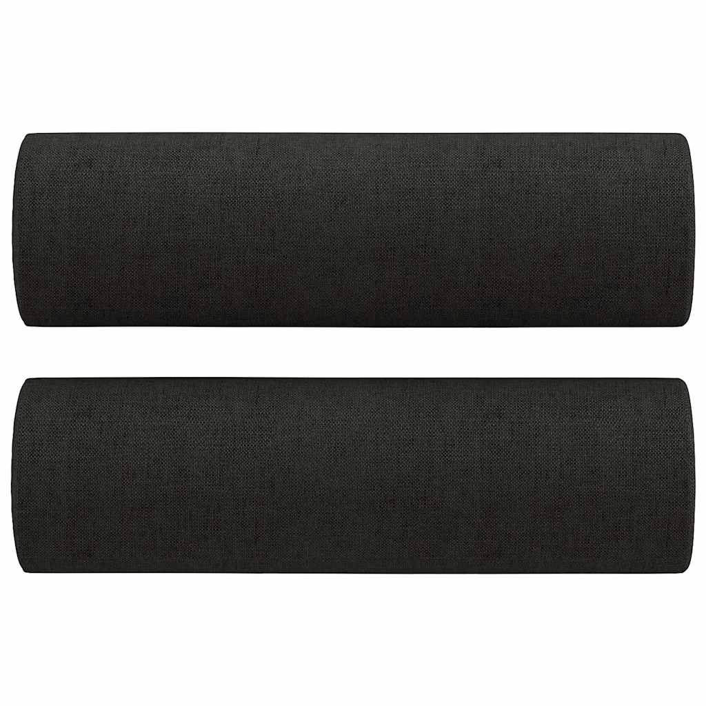 Vidaxl 3-Osobowa Sofa Z Poduszkami, Czarna, 180 Cm, Tkanina