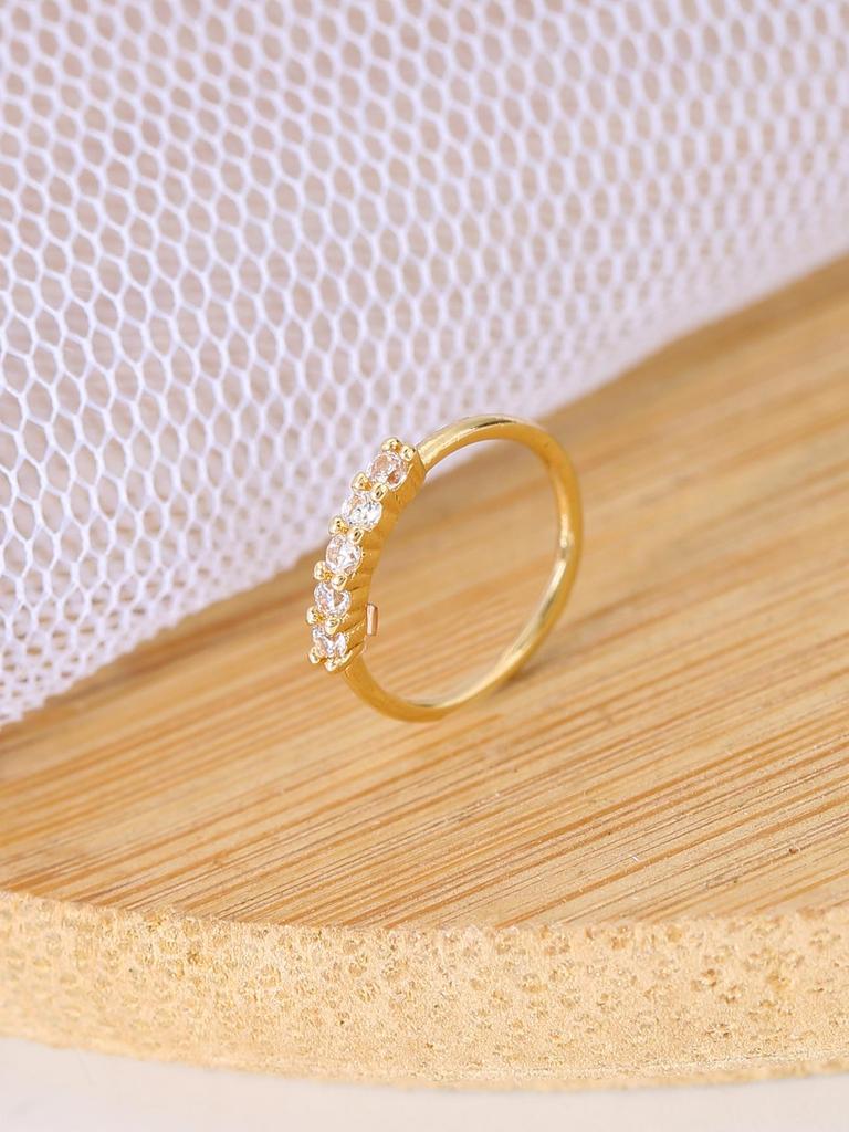 Элегантный циркониевый зажим для носа – модное, простое, непирсинговое украшение