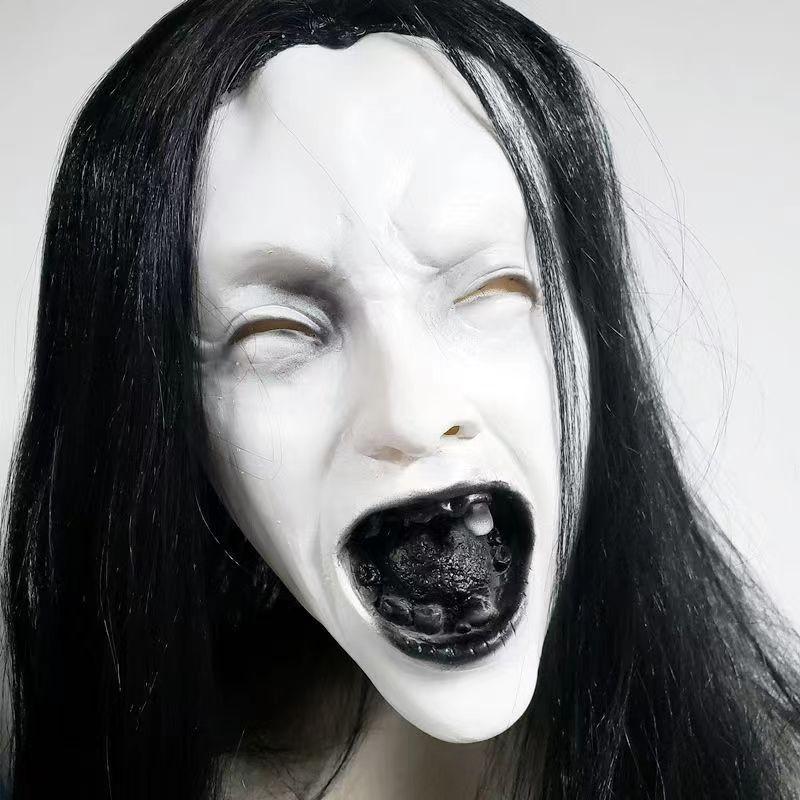 Страшная латексная маска призрака на Хэллоуин для косплея, ужасающий реквизит для дома с привидениями