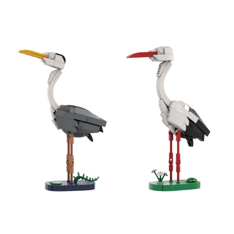 Готовые строительные блоки MOC животные птицы фазан зимородок ныряющий малиновка и другие виды животных мелкие детали собранные буи