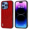 ABEEL For iPhone 16 Pro Max Case Genuine Cow Leather Back Phone Cover Crocodile Texture