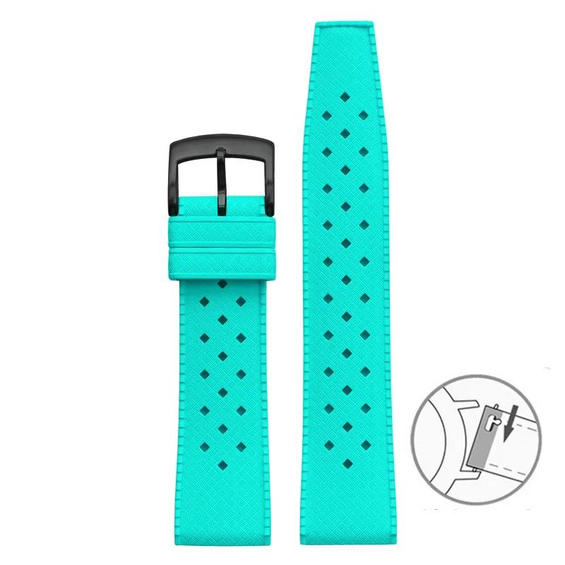 Watchband 20mm 22mm Diving Sport Watch Band for Seiko Omega Seamaster 300 Longines FKM Fluoro Rubber Strap Bracelet for Blancpain X Swatch