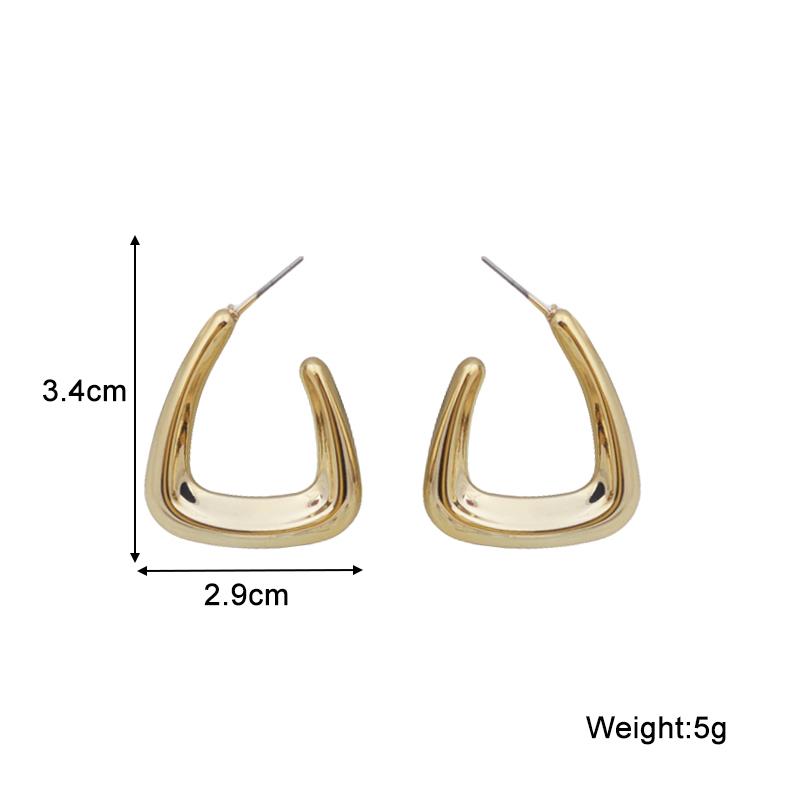 Большие геометрические U-образные трапециевидные серьги золотого цвета с гладкими каплями CCB для женщин, минимализм, гипербола, модные украшения для вечеринок