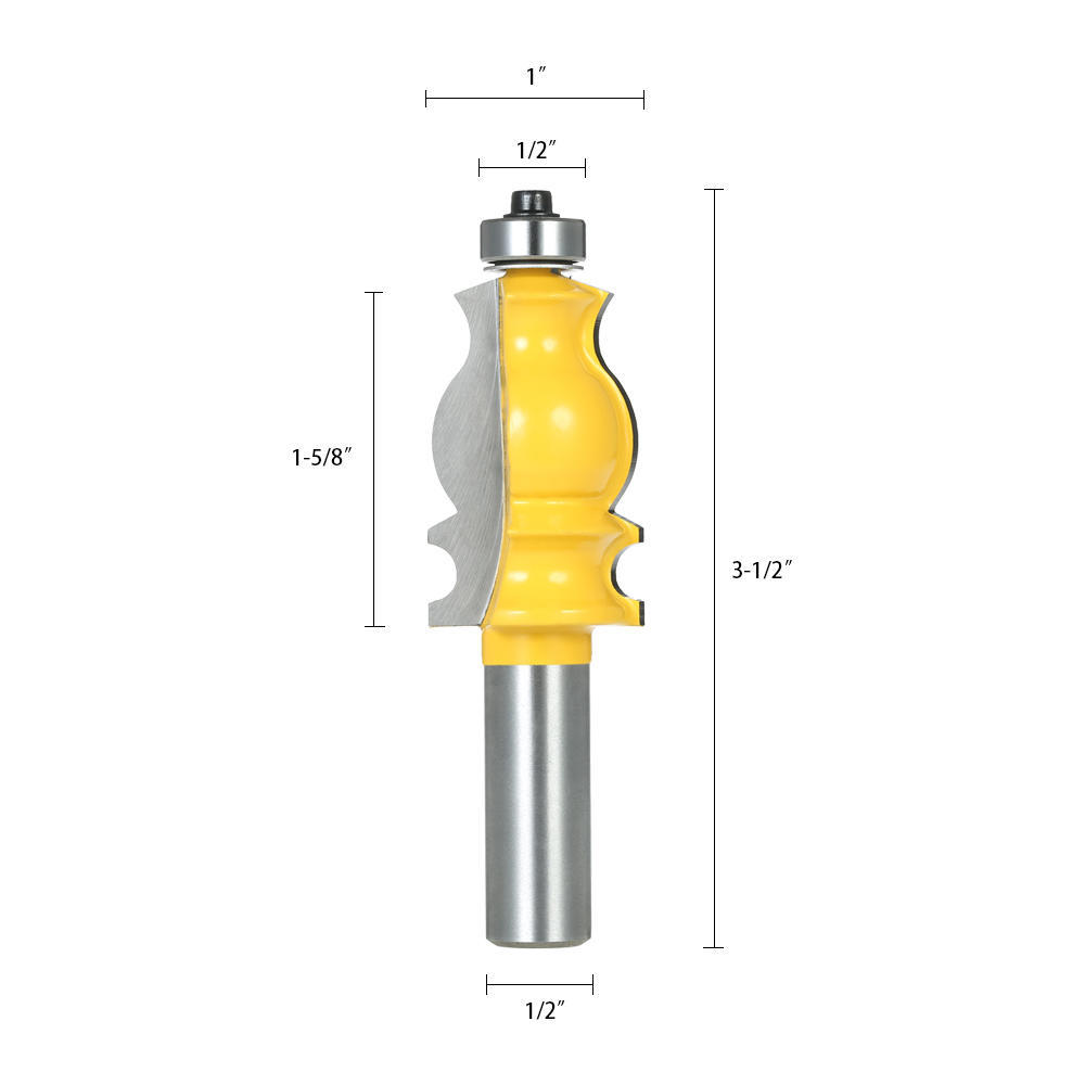 1 2 Shank Architectural Molding Router Bit Anti Kickback Mitered Trimming Milling Cutter Tool Carpenter Woodworking