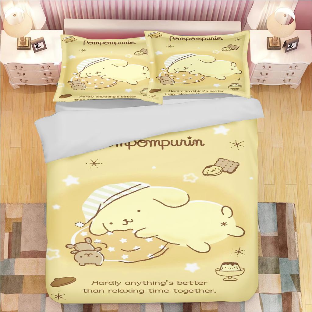 Мультяшное одеяло с помпонами Pompompurin, полиэстер, милый принт, мягкое постельное белье, на заказ, для дома, инопланетянин, детская спальня, одеяло, подарок для детей