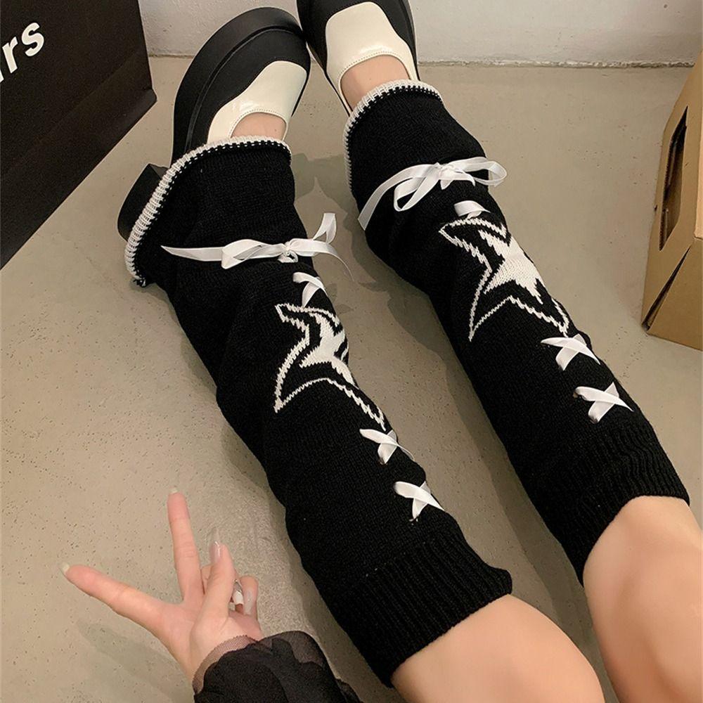 Warm Long Stockings Knitted Wide Leg Socks Fashion Leg Warmers for Women Girls