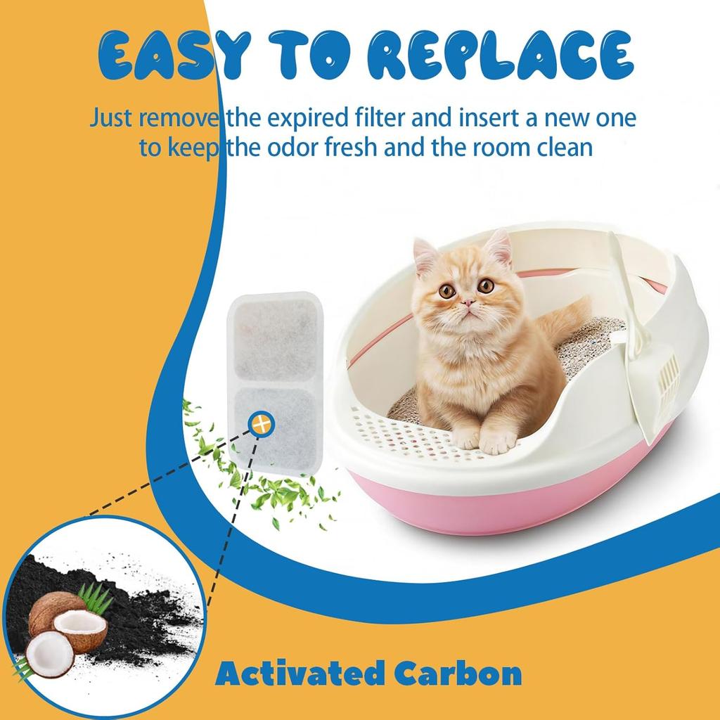 Набор из 14 фильтров для лотка Catit Airsift Jumbo/Regular/Smartsift, Двойное действие: очищающие вкладыши для впитывания и освежения содержимого лотка