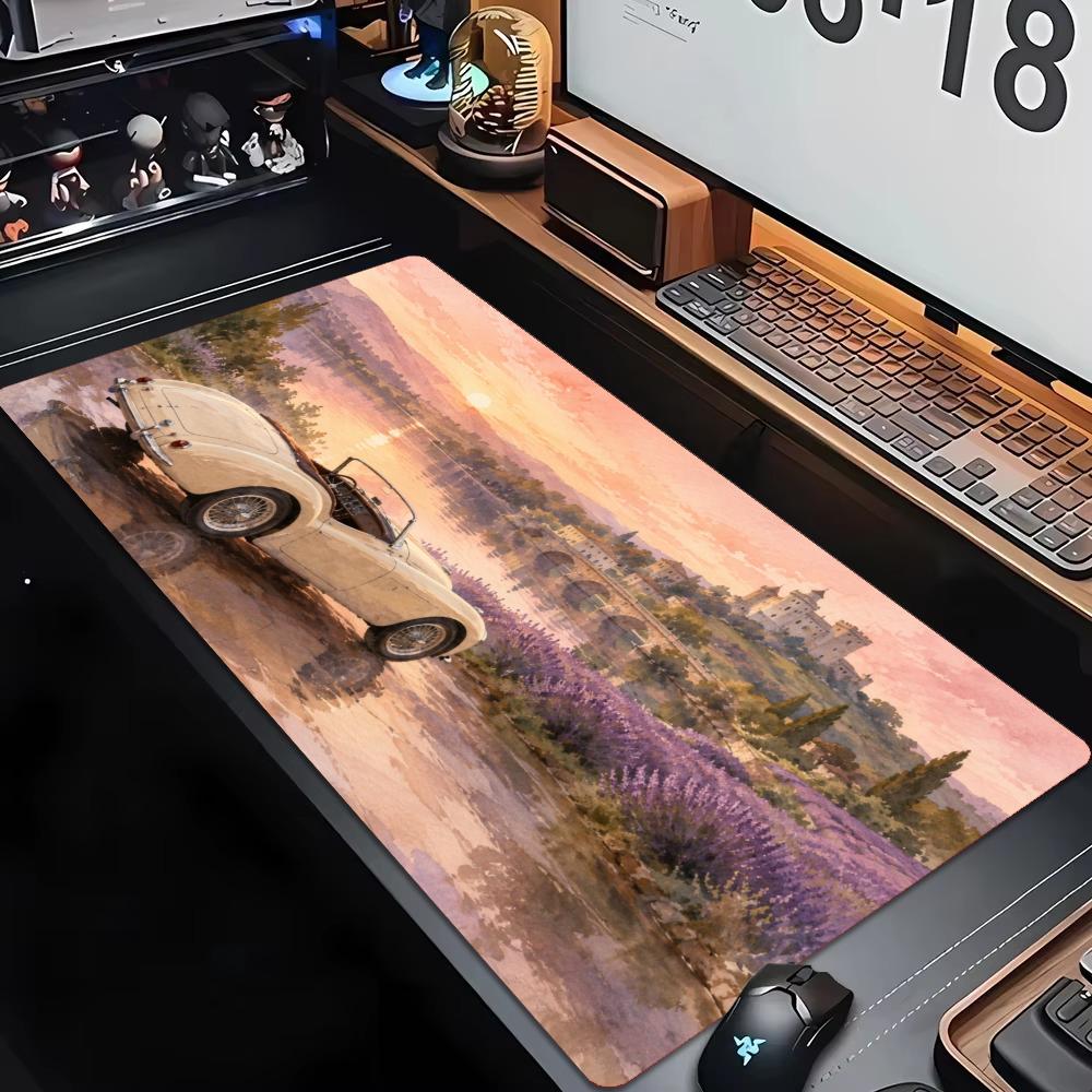 XXL Large Size Desk Mat Overlock Car Scenery Mouse Pad Desktop Keyboard Mat Landscape Series Gaming Office Computer Table Mats