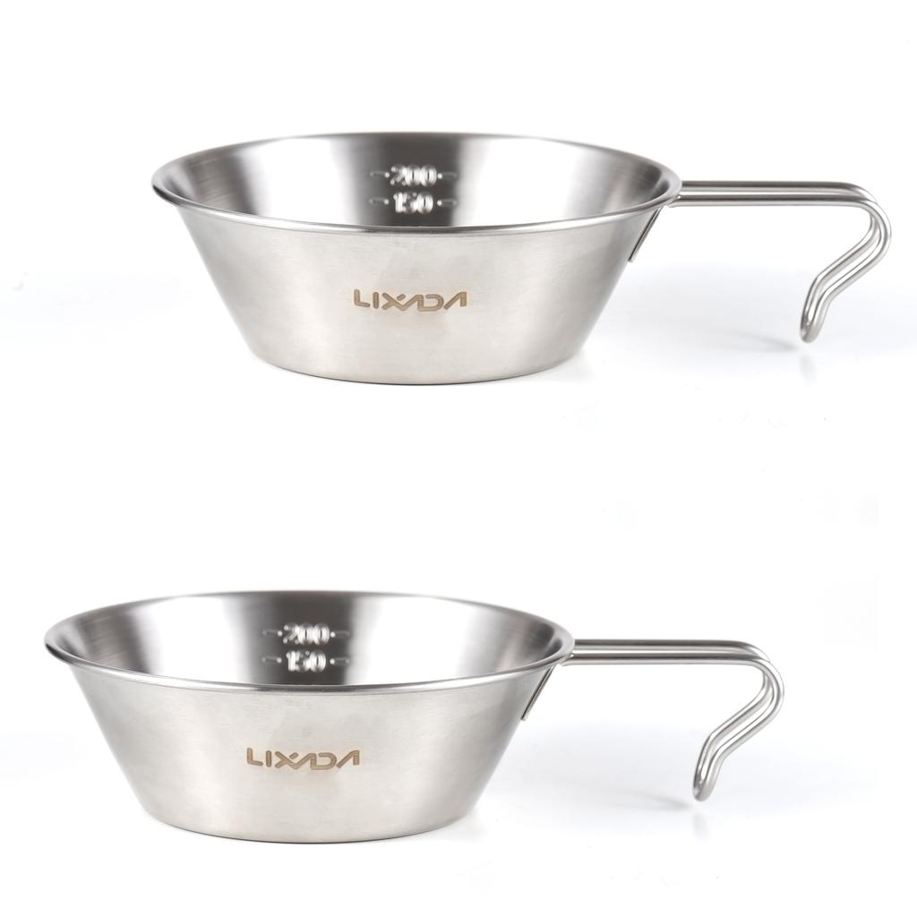 2pcs Camping Sierra Cup 200ml Measuring Cup Bowl for Outdoor Camping Backpacking