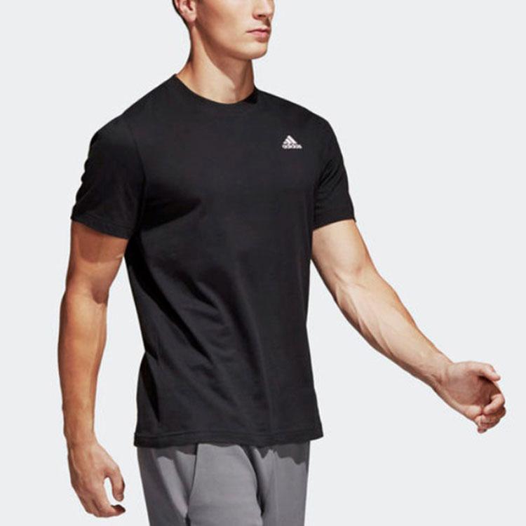 adidas Футболки Мужские Черные С Круглым Вырезом Умеренный Прямой Крой S98742