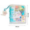 PAVIKE Sticker Book for Transparent Removable Blue Kitten for Notebook Small Card 10 Inner Girls, Stickers, Stickers, Waterproof, Wear-Resistant,