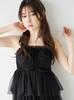 Платье-камзол из тюля SHCO264051 BLK F [Snidel Home] С чашечками Женское