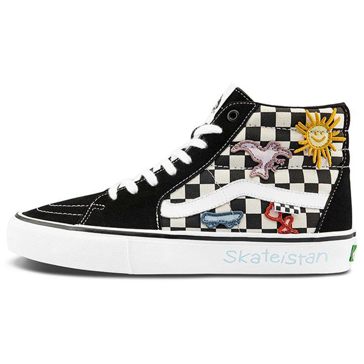 Skateistan X Vans Skate Sk8-Hi Checkerboard Unisex Sneakers Black VN0A5FCC89C