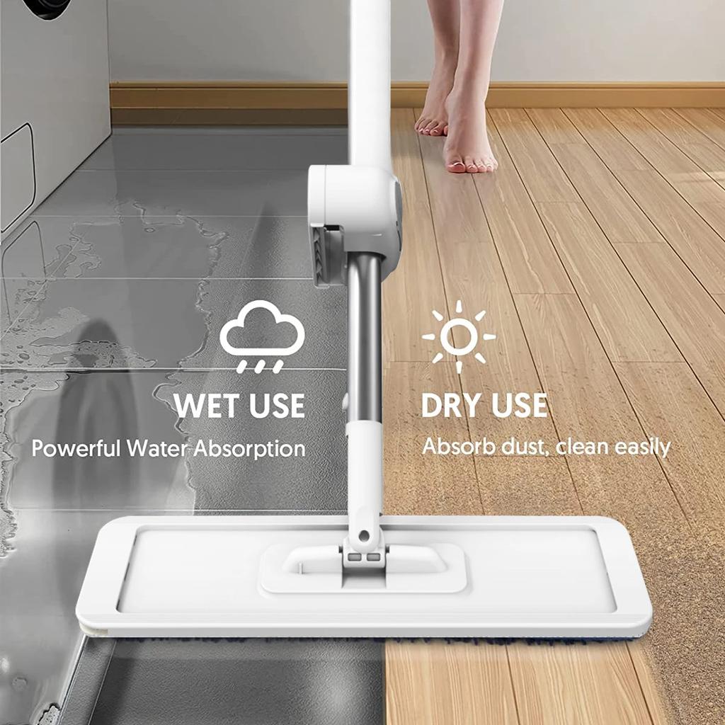 Плоская швабра из микрофибры с вращением на 360°, с функцией свободного отжима, для уборки пола, с 4 насадками для швабры, ленивая швабра, бытовые чистящие средства, новые