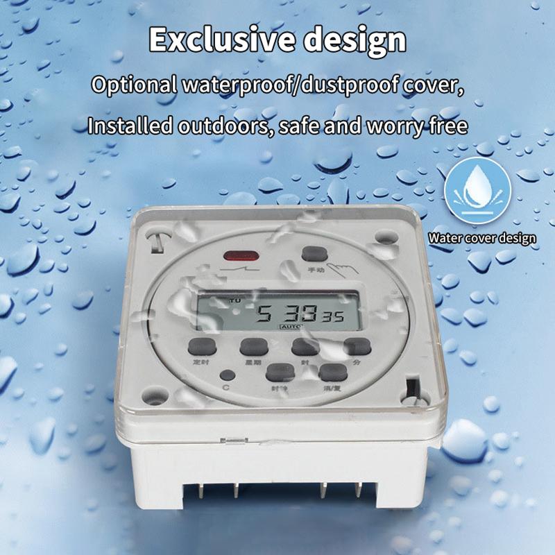 Программируемое реле времени Cn101A\Cn102A Пластиковый водонепроницаемый чехол Цифровой ЖК-дисплей Таймер питания Защитный чехол для переключателя