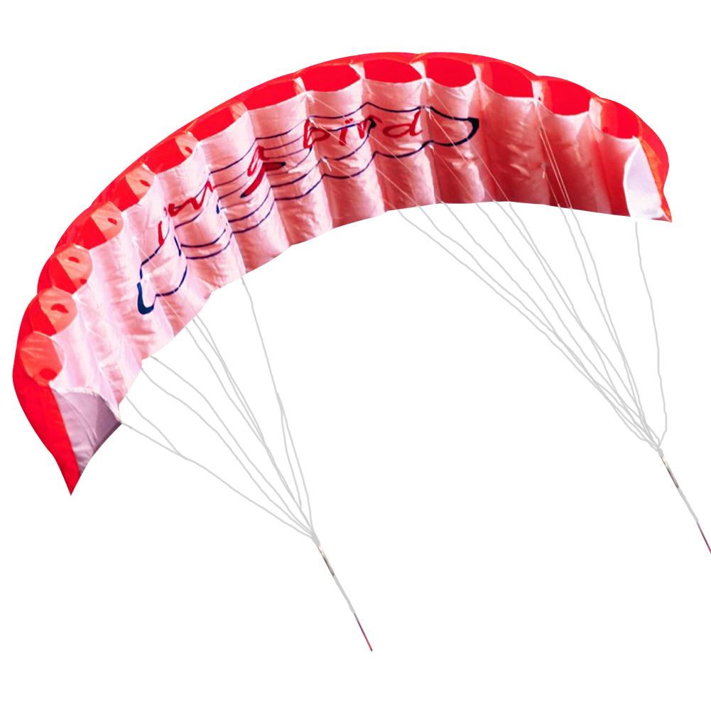 Outdoor Dual Line Stunt Parafoil with Control Bar Fun Parachute Reusable Large Beach Kite for Beach Sports Games