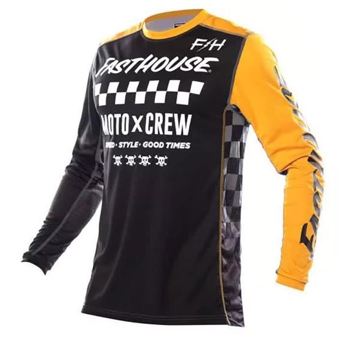 Maillot Alpha Jersey - FASTHOUSE - Noir-Ambre - Manches courtes - Respirant - Multisport
