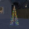 VidaXL LED Christmas Tree On Flagpole 200 LED Colorful 180 Cm, Christmas Decoration, LED Light, Christmas Light 358110