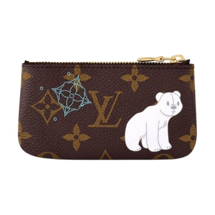Louis Vuitton Кожаный кошелек на молнии с принтом-монограммой Женский кошелек Коричневый M12229
