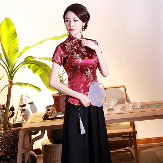 Женская рубашка Cheongsam, тонкая удобная женская рубашка Cheongsam в китайском стиле с воротником-стойкой