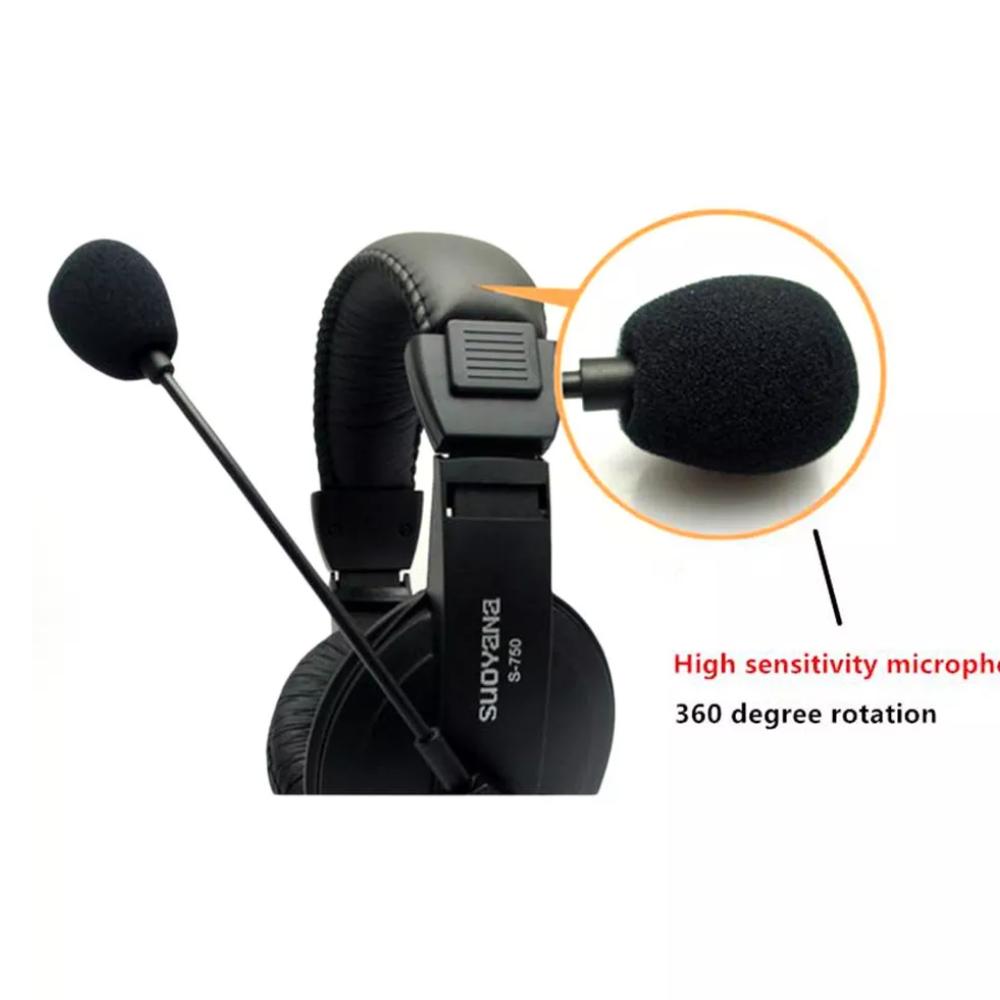 S-750 Игровая гарнитура Универсальные регулируемые складные накладные наушники 3,5 мм Проводные стереоигровые наушники объемного звучания с микрофоном для ПК, портативных компьютеров, телефонов