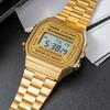 Casio Серия Часов - Квадратные Модные Классические Ретро Маленькие Квадратные Часы ЖК-дисплей Водонепроницаемые Кварцевый Механизм Ремешок из Нержавеющей Стали A168WG-9W&A159WA-N1